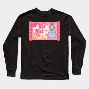 Sake Kit Kat Pixel Art Long Sleeve T-Shirt